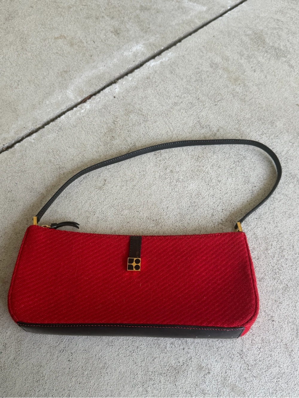 kate spade Red Shoulder Bag with Black Trim